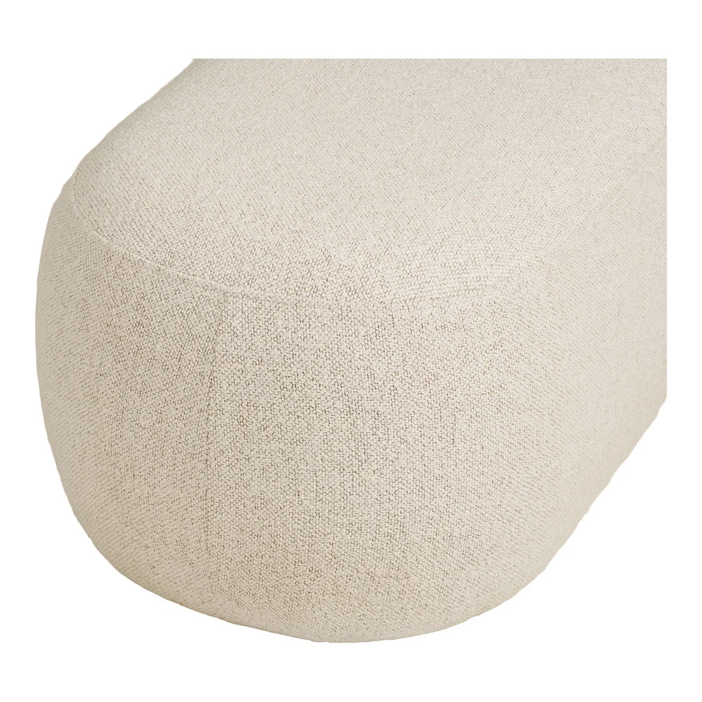 Pouf ottoman bouclé beige texturé avec tissu doux et plush, dimensions 100x50 cm