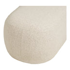 Pouf ottoman bouclé beige texturé avec tissu doux et plush, dimensions 100x50 cm