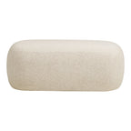 Coussin d’ottoman en bouclé beige avec texture crème et motif subtil, Banc galet 100x50 cm