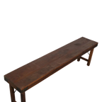 Banc pliable en bois recyclé brun avec renforts métal, 160x30 cm