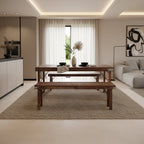 Banc pliable en bois recyclé brun avec renforts métal, 160x30 cm