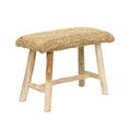 Tabouret en bois avec dessus tissé en raphia pour le salon naturel Le banc en Raphia Naturel