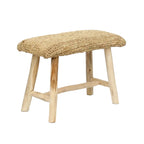 Tabouret en bois avec dessus tissé en raphia pour le salon naturel Le banc en Raphia Naturel