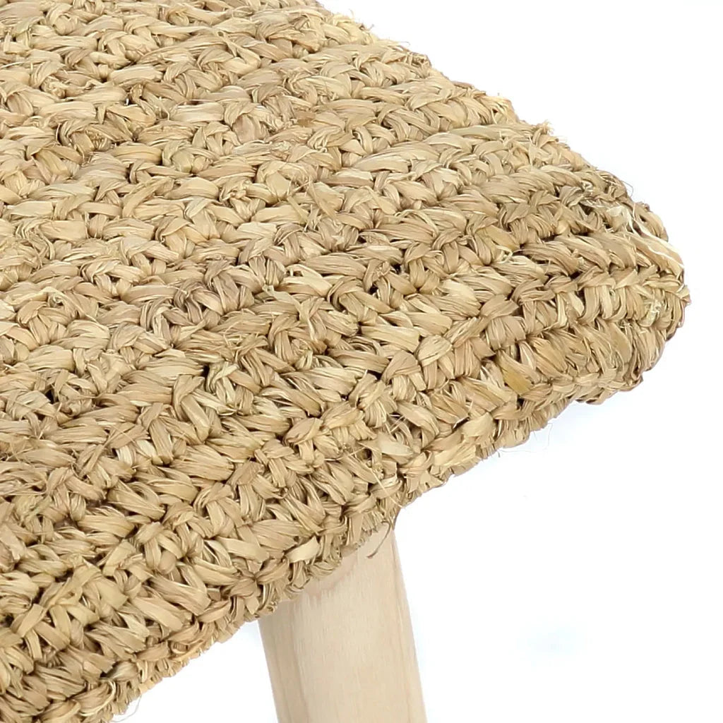 Rond de siège en tressage naturel pour Le banc en raphia Naturel