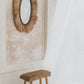 Tabouret en raphia avec pieds en bois pour le banc Naturel