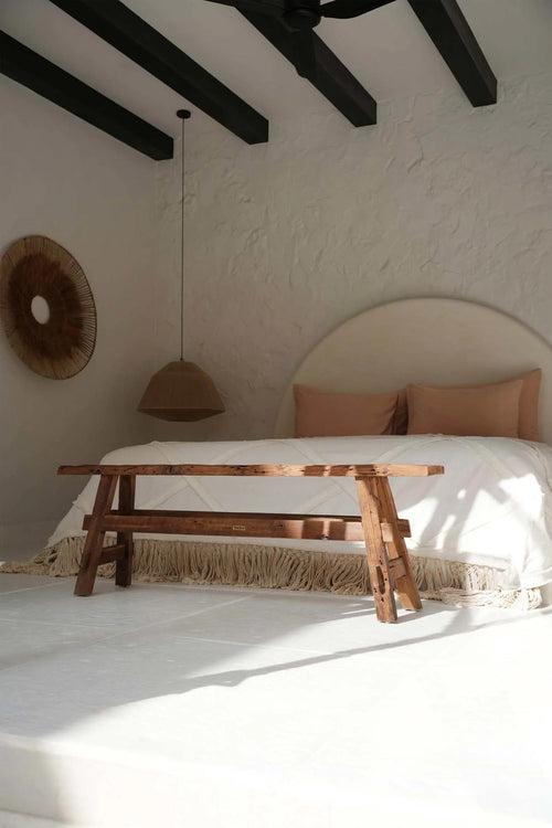 Banc en teck massif 150 cm pour entrée ou chambre