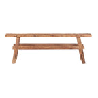 Banc en teck massif rustique de 150 cm pour entrée ou chambre