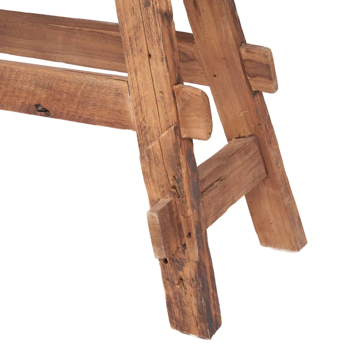 Selle en bois rustique pour Banc en teck massif 150 cm pour entrée ou chambre