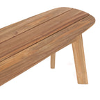 Banc en teck recyclé ovale naturel – 160x40 cm