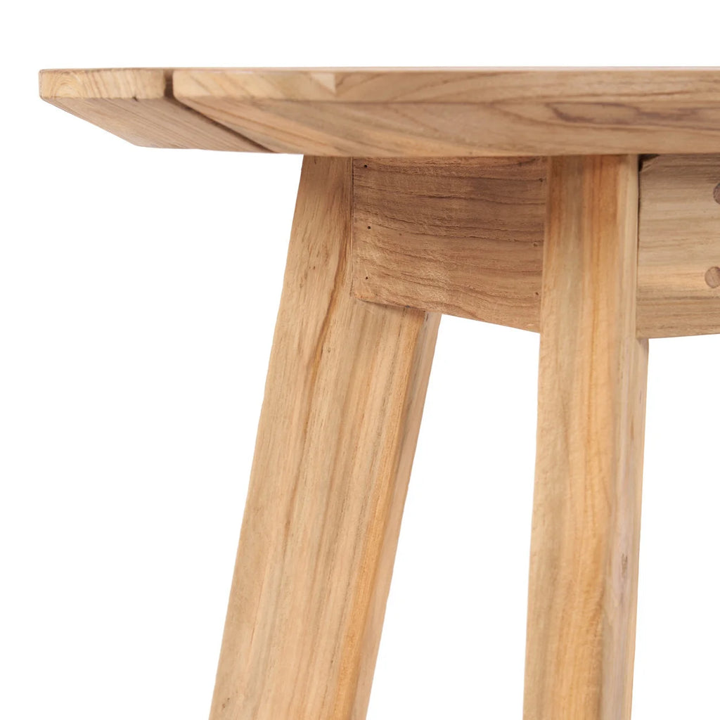 Banc en teck recyclé ovale naturel – 160x40 cm