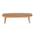Banc en teck recyclé ovale naturel – 160x40 cm