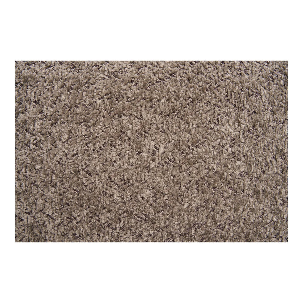 Tapis en texture brun avec pile douce et plush pour Banquette ovale en bouclé taupe