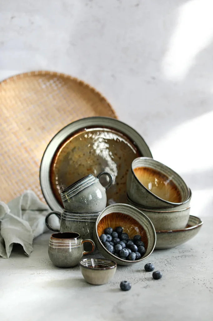 Set de 6 bol à sauce en pierre rustique Comporta XS pour une table authentique
