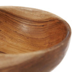 Bol apéritif en bois de teck sculpté avec grain naturel et forme organique
