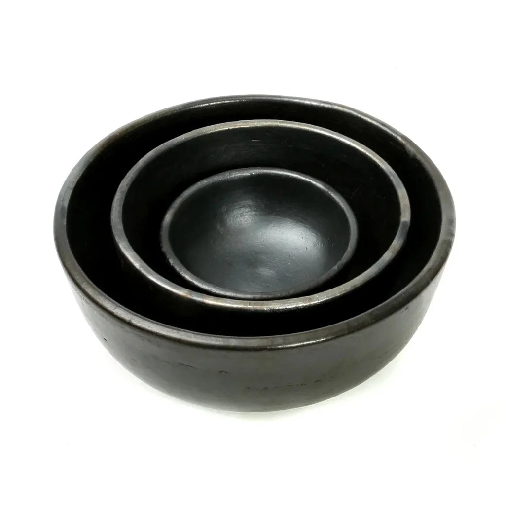 Set empilé de bols en métal noir pour la cuisine Le bol brûlé Noir L