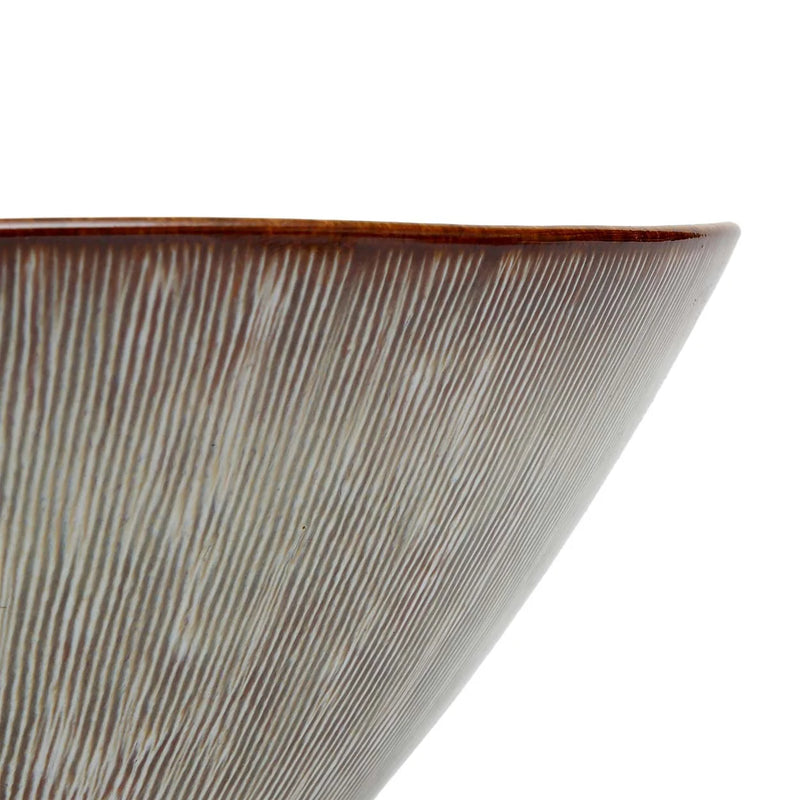 Fragment de bol en céramique artisanal texturé 26 cm pour décoration ou cuisine