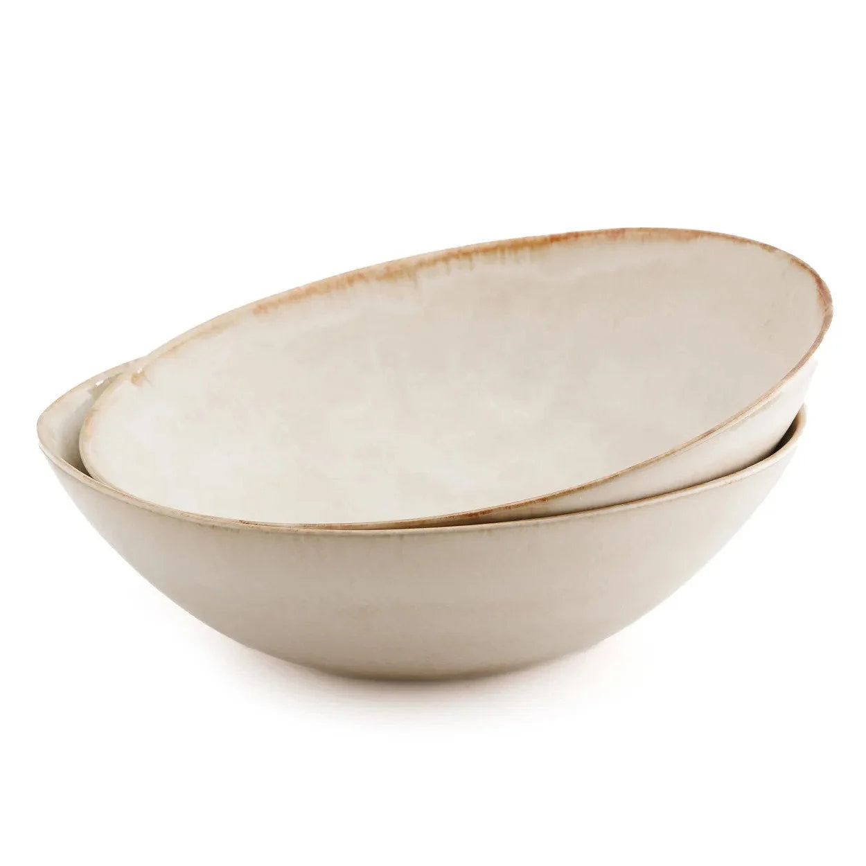 Bol en céramique rond – Blanc cassé - Ø27 cm