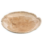 Bol décoratif en céramique beige texturée, bord tressé, Ø30 cm