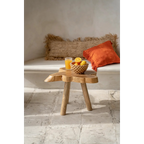 Bol décoratif rond en racine de teck sculptée finition naturelle