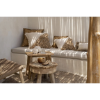 Bol décoratif rond en racine de teck sculptée finition naturelle