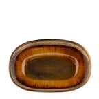 Bol ovale en céramique marron de la collection Le bol ovale Comporta Ensemble de 4