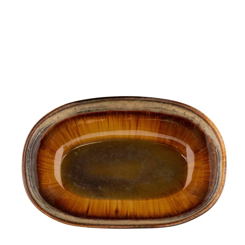 Bol ovale en céramique marron de la collection Le bol ovale Comporta Ensemble de 4