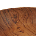 Bol rond en bois de teck naturel avec veinures apparentes