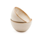 Bol rond en céramique – Bord brun dégradé – Lot de 6 – Ø15 cm