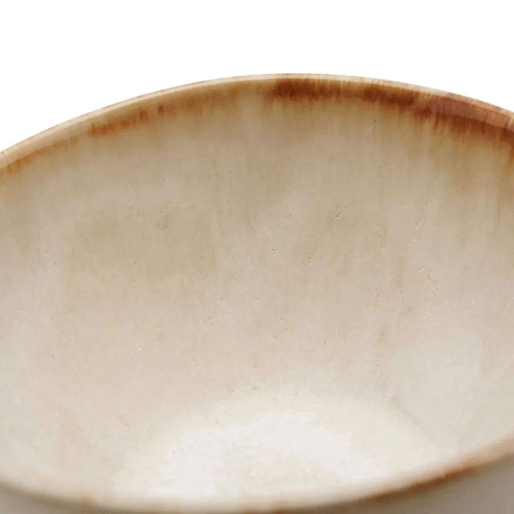 Bol rond en céramique – Bord brun dégradé – Lot de 6 – Ø15 cm