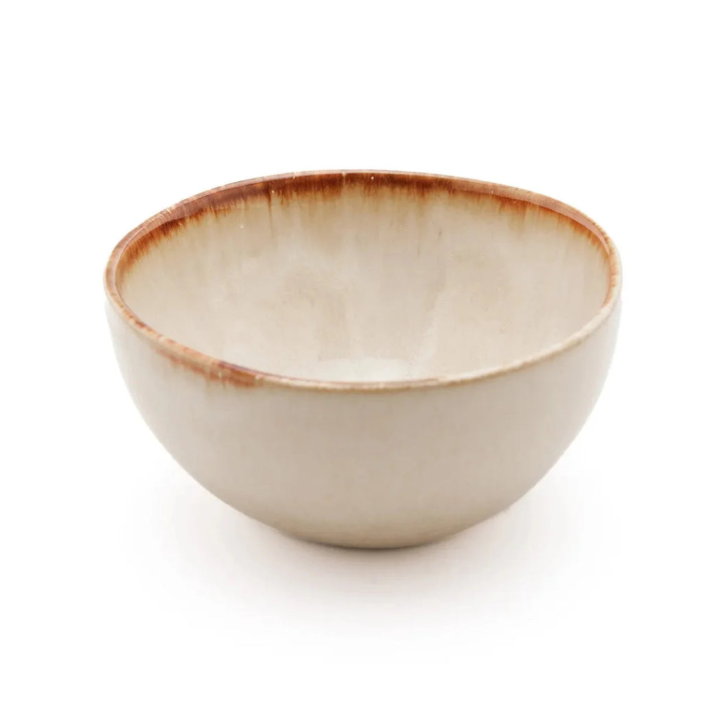Bol rond en céramique – Bord brun dégradé – Lot de 6 – Ø15 cm