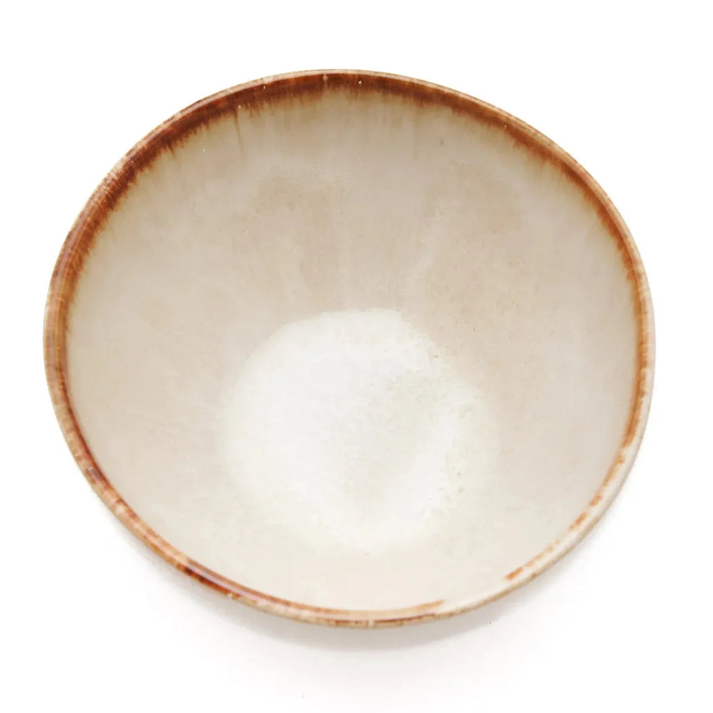 Bol rond en céramique – Bord brun dégradé – Lot de 6 – Ø15 cm