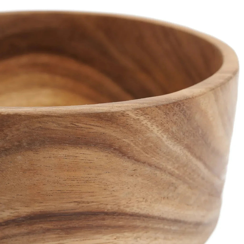 Bol en bois Suar avec grain visible pour saladier Le bol de salade M
