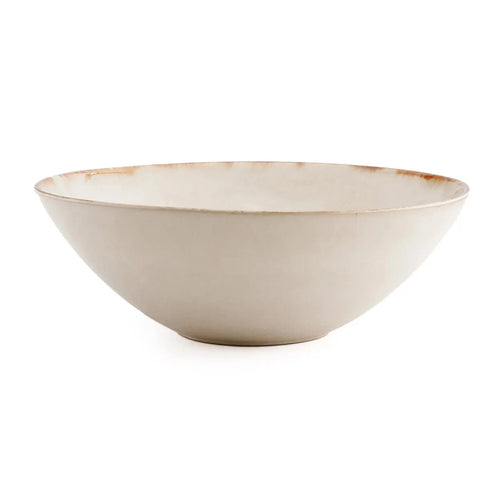 Bol de service en céramique blanche bord doré – Ø32 cm
