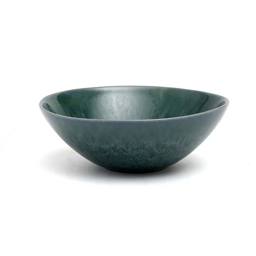 Bol en marbre vert texturé avec veines naturelles, lot de 2, 26 cm