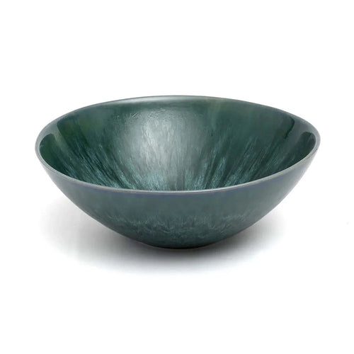 Bol en céramique verte marbrée texturée, lot de 2, 26 cm