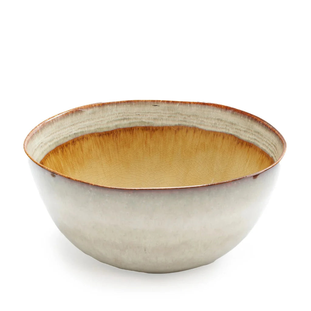 Bol en céramique Comporta avec intérieur beige, parfait pour servir vos plats