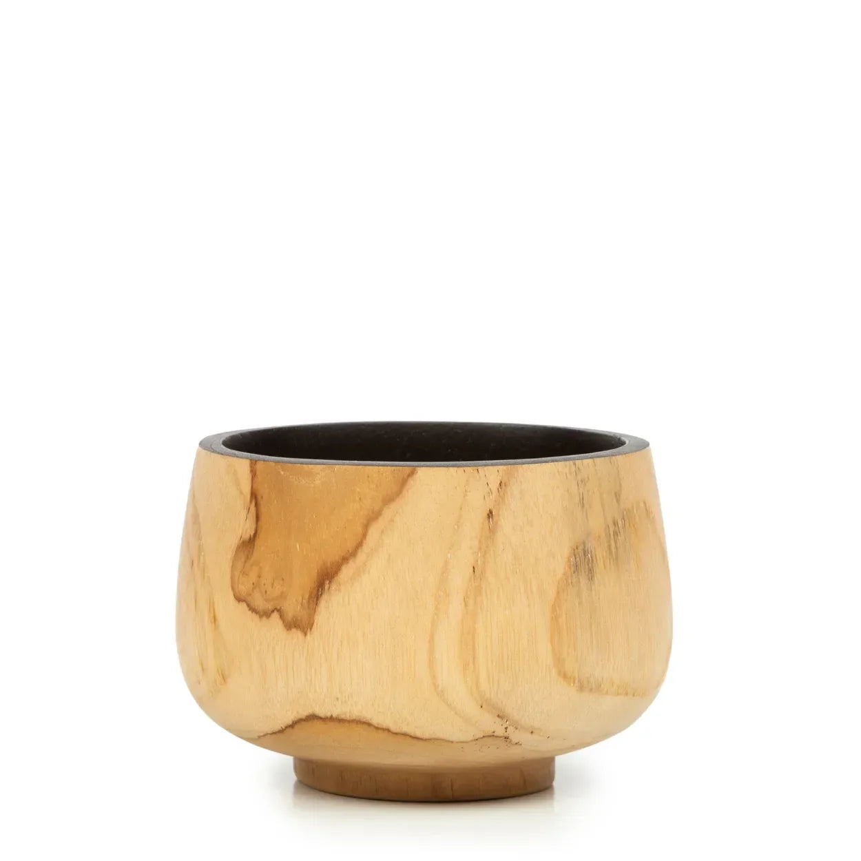 Bol en teck naturel 12 cm avec intérieur foncé pour rangement ou apéritif