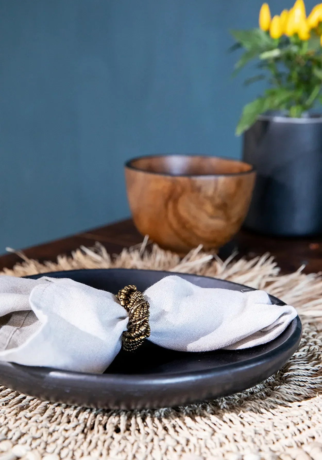 Bol en teck naturel 15 cm pour rangement ou apéritif