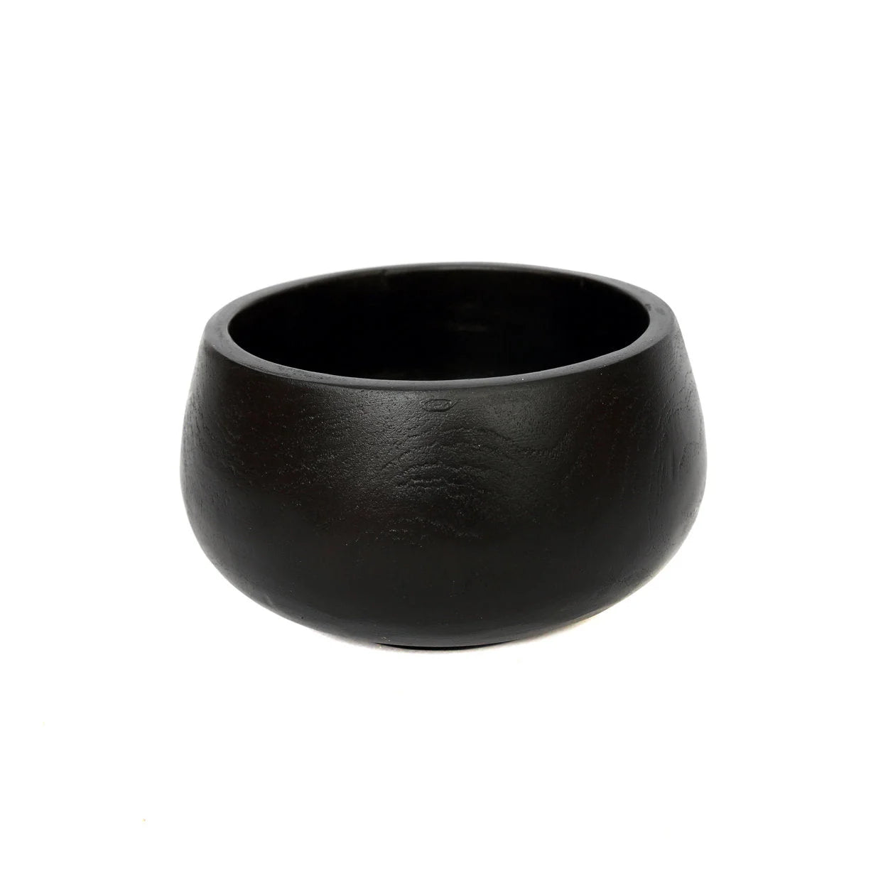 Bol en teck noir fait main, bois lisse, rond, de 15 cm pour décoration et service