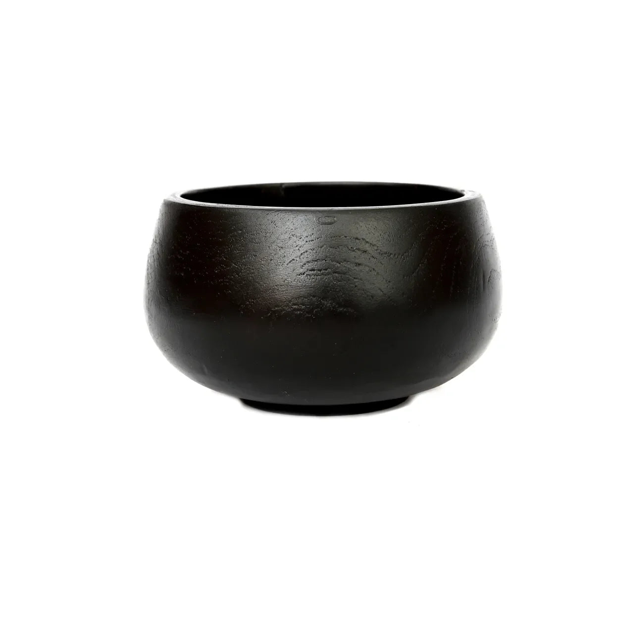 Bol en teck noir artisanal rond de 15 cm pour la décoration et la cuisine