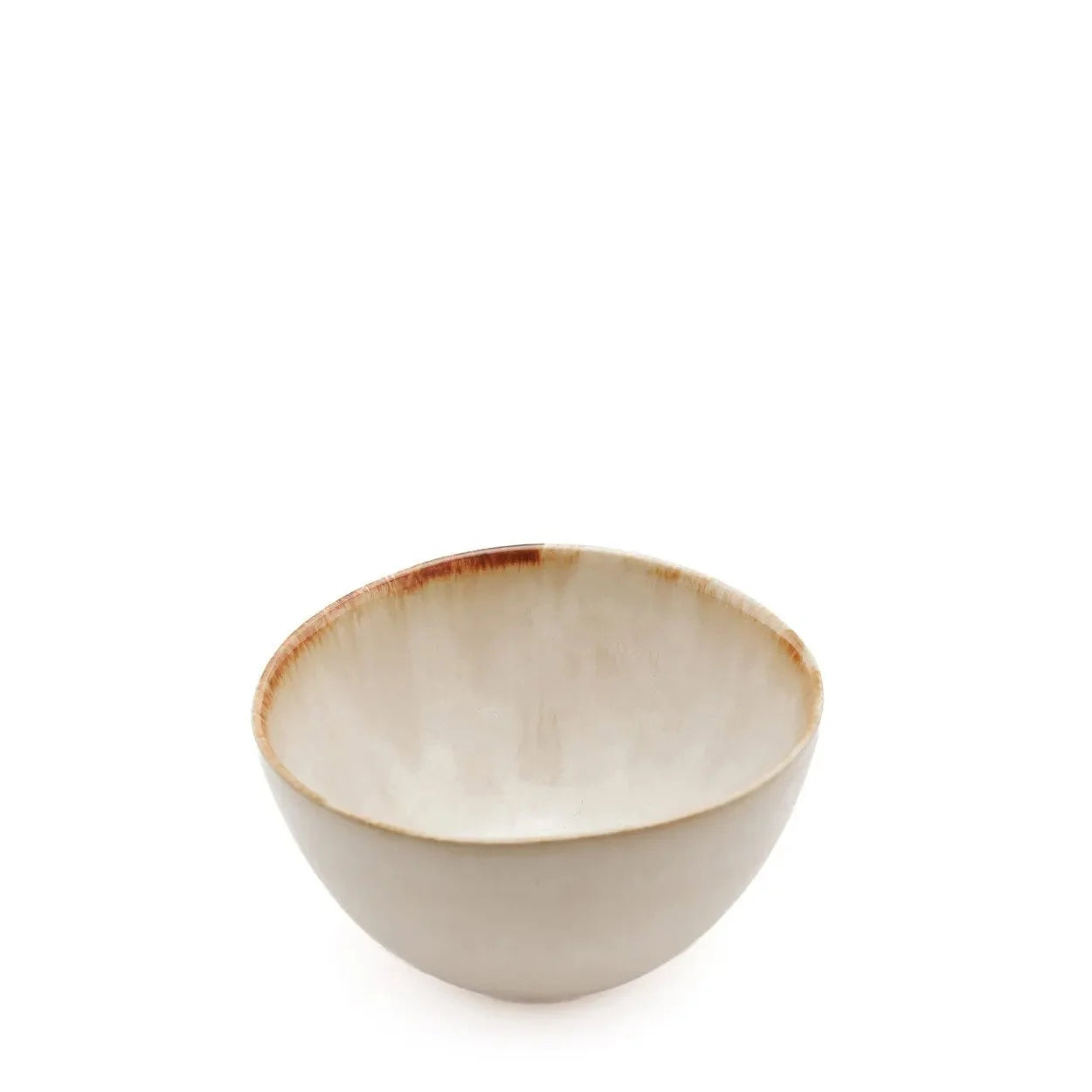Bol en céramique beige dégradé avec bord irrégulier, ensemble de 6
