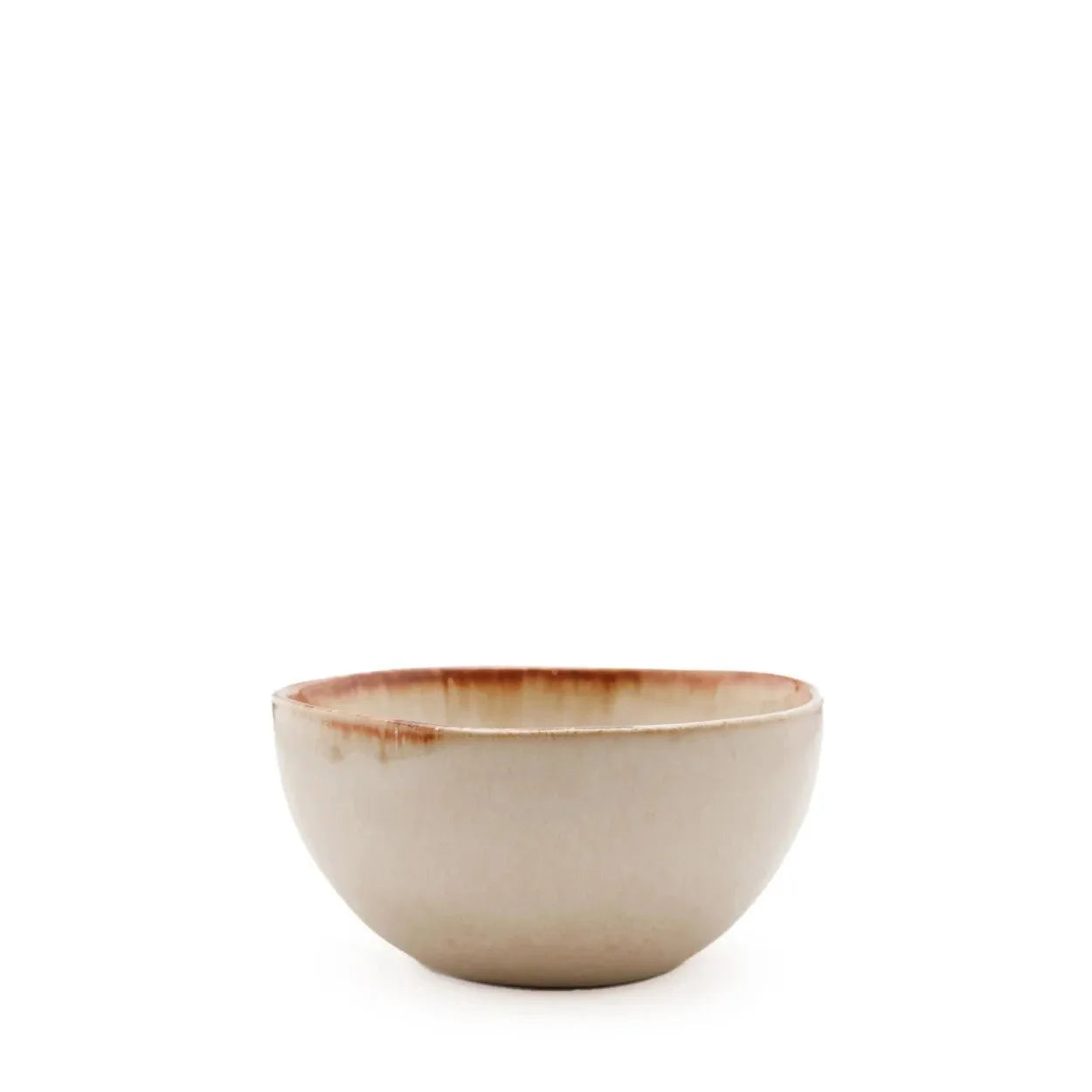 Bols à sauce en céramique beige dégradé avec bord irrégulier, assortiment de 6