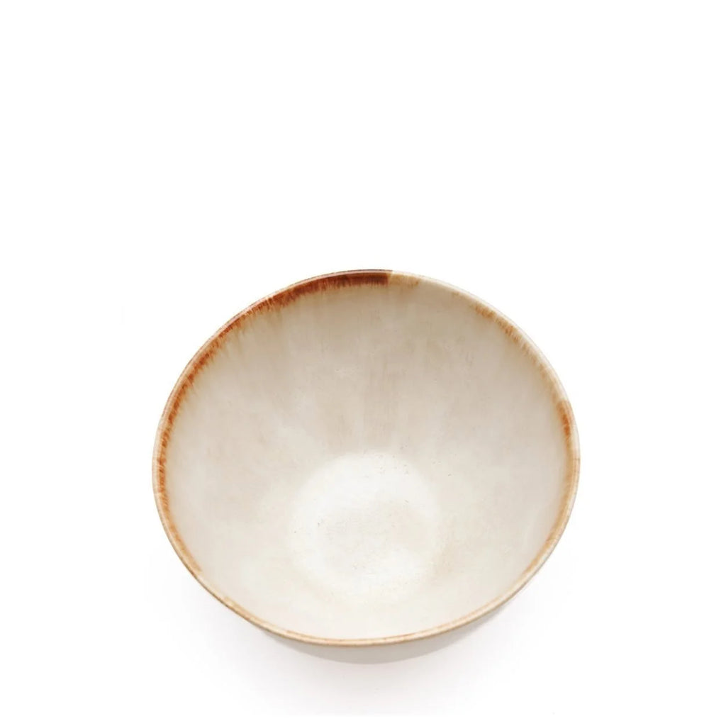 Bol de sauce en céramique beige dégradé avec bord irrégulier, lot de 6