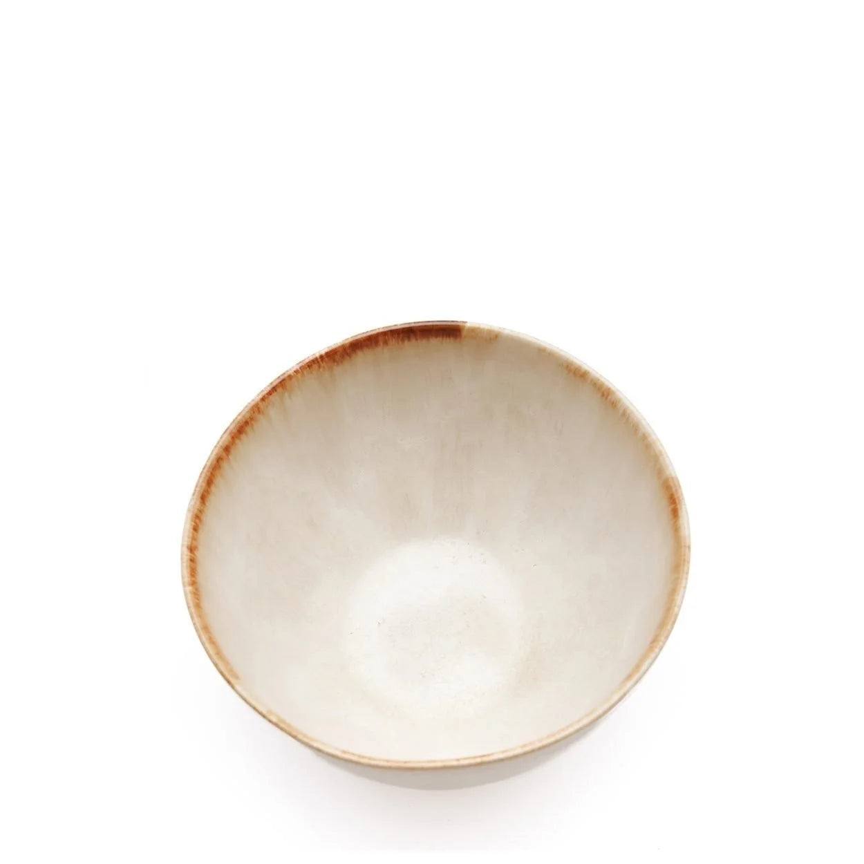 Bol de sauce en céramique beige dégradé avec bord irrégulier, lot de 6