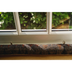 Boudin de porte en coton texturé motif géométrique marron rouge – 80x10 cm