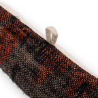 Boudin de porte en coton texturé motif géométrique marron rouge – 80x10 cm