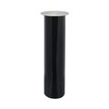 Bollard cylindrique noir en métal avec sommet plat argenté, hauteur 70 cm