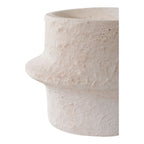Bougeoirs cylindriques en céramique blanche texturée crème, set de 2