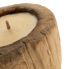 Bougie tronc en bois brut naturel aspect rustique