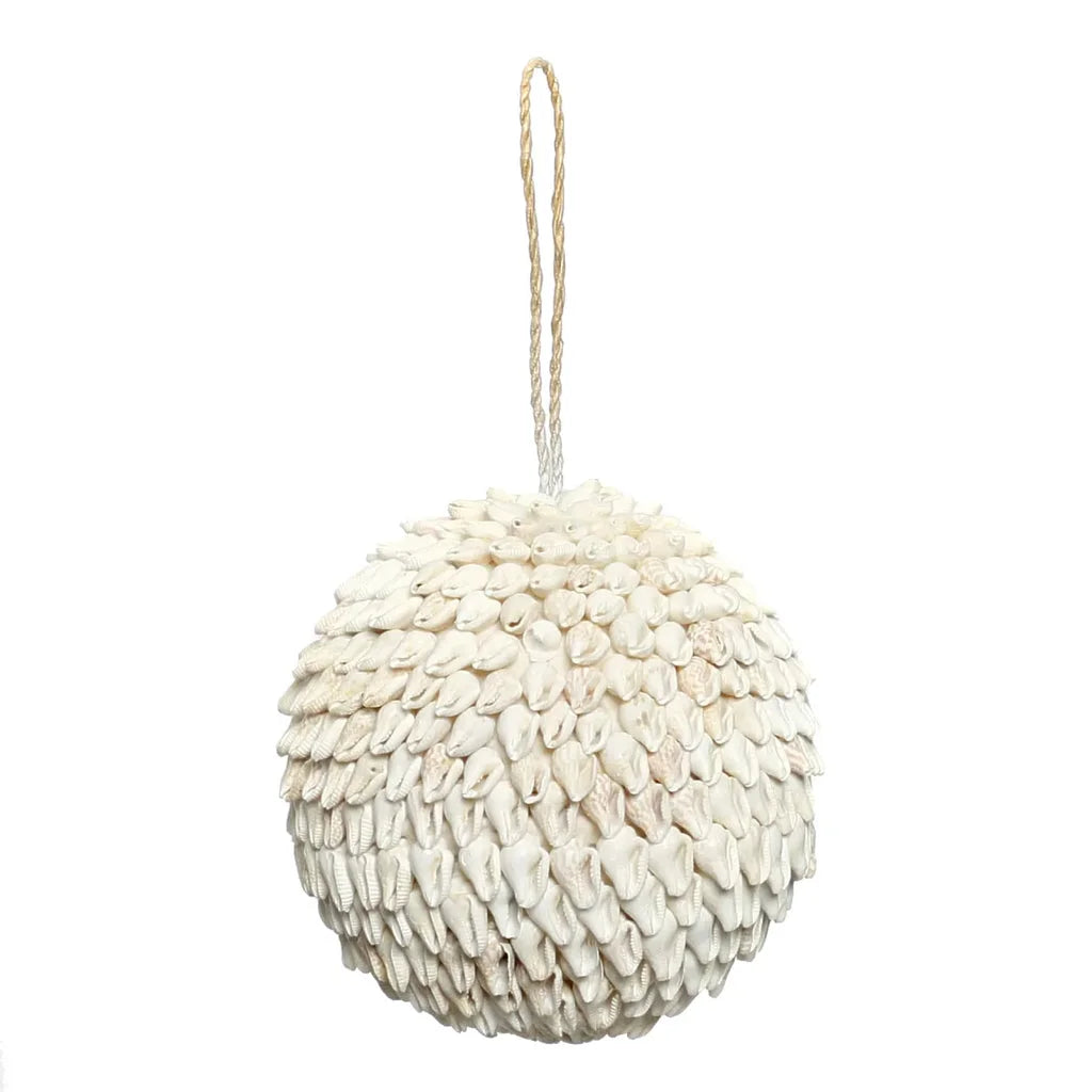 Boules en coquillages suspendues pour décoration intérieure élégante Blanc L